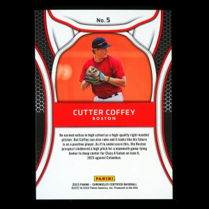 Cutter Coffey 2023 Panini Chronicles Certified Red Red Sox 133/199