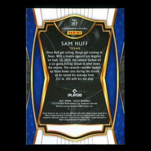 Sam Huff RC 2021 Select PRM Rookie Rangers