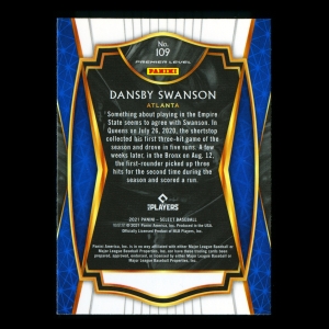 Dansby Swanson 2021 Select PRM Braves