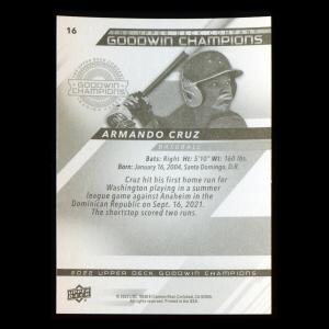 Armando Cruz 2022 Upper Deck Goodwin Champions Nationals