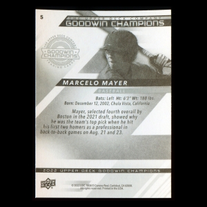 Marcelo Mayer 2022 Upper Deck Goodwin Champions Red Sox