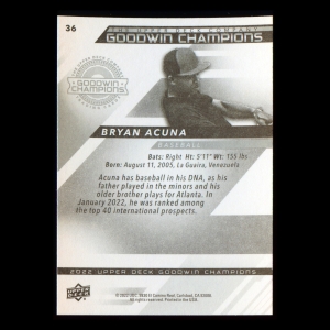 Bryan Acuna 2022 Upper Deck Goodwin Champions Twins