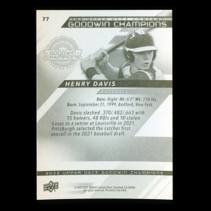 Henry Davis 2022 Upper Deck Goodwin Champions Pirates