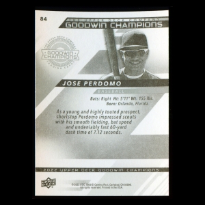 Jose Perdomo 2022 Upper Deck Goodwin Champions Braves