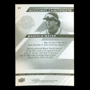 Marcelo Mayer 2022 Upper Deck Goodwin Champions Red Sox
