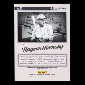 Rogers Hornsby 2023 Panini Chronicles Luminance Cardinals