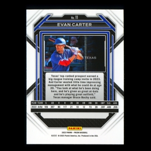 Evan Carter 2023 Panini Prizm Rangers