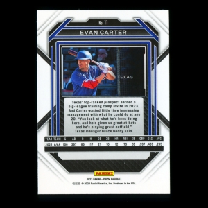 Evan Carter 2023 Panini Prizm Rangers
