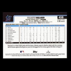 Valente Bellozo RC 2025 Topps Rookie Marlins