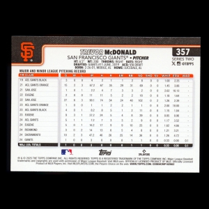 Trevor McDonald RC 2025 Topps Rookie Giants