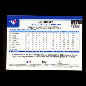 Leo Jimnez RC 2025 Topps Rookie Blue Jays