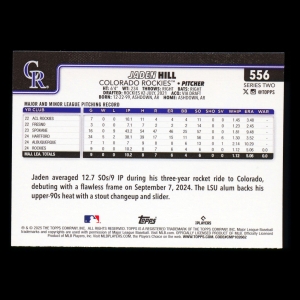 Jaden Hill RC 2025 Topps Rookie Rockies