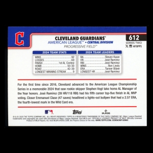 Cleveland Guardians 2025 Topps Team Card Guardians