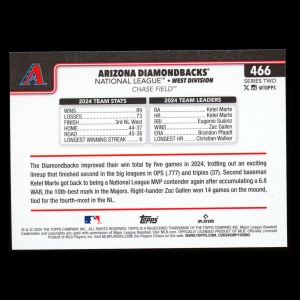 Arizona Diamondbacks 2025 Topps Team Card Diamondbacks