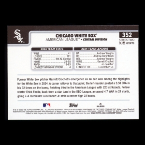 Chicago White Sox 2025 Topps Team Card White Sox