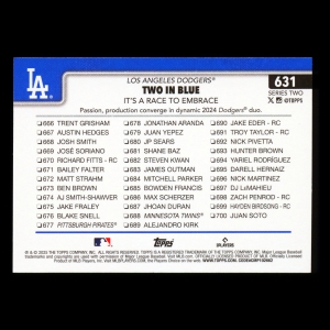 Mookie Betts 2025 Topps Checklist Dodgers