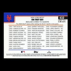 Brandon Nimmo 2025 Topps Checklist Mets