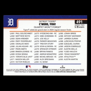 Spencer Torkelson 2025 Topps Checklist Tigers