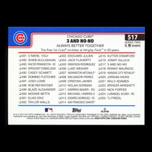 Shota Imanaga 2025 Topps Checklist Cubs