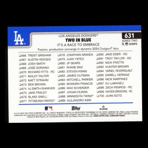 Mookie Betts 2025 Topps Checklist Dodgers