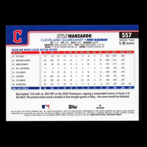 Kyle Manzardo 2025 Topps Future Stars Guardians