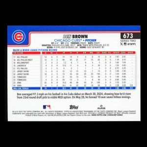 Ben Brown 2025 Topps Future Stars Cubs