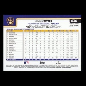 Tobias Myers 2025 Topps Future Stars Brewers