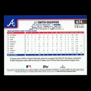 AJ Smith-Shawver 2025 Topps Future Stars Braves