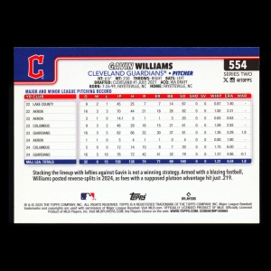 Gavin Williams 2025 Topps Future Stars Guardians