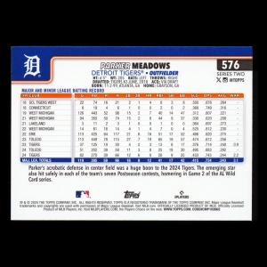 Parker Meadows 2025 Topps Future Stars Tigers