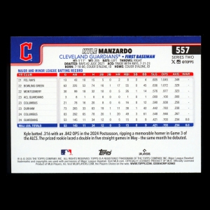 Kyle Manzardo 2025 Topps Future Stars Guardians