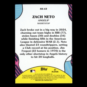 Zach Neto 2025 Topps Summer Superstars Pink Foil Angels