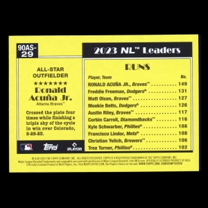 Ronald Acuna Jr. 2025 Topps '90 Topps All Star Retro Braves
