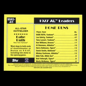 Babe Ruth 2025 Topps '90 Topps All Star Retro Yankees