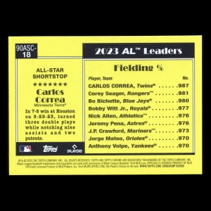 Carlos Correa 2025 Topps '90 Topps Silver Pack Chrome All-Star Twins