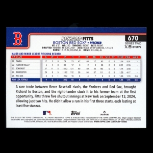 Richard Fitts RC 2025 Topps Rainbow Foil Rookie Red Sox