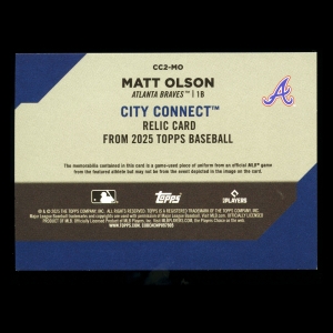 Matt Olson 2025 Topps S2 City Connect Swatches Gold Braves 17/50