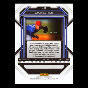 Jack Leiter 2023 Prizm Rangers