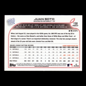 Juan Soto 2022 Topps Opening Day Nationals