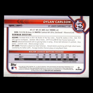 Dylan Carlson 2022 Bowman Cardinals