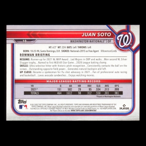 Juan Soto 2022 Bowman Nationals