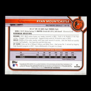 Ryan Mountcastle 2022 Bowman Orioles