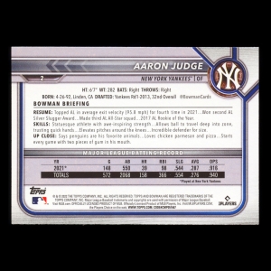 Aaron Judge 2022 Bowman Yankees