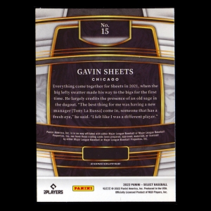Gavin Sheets RC 2022 Select Rookie White Sox