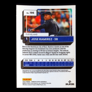 Jose Ramirez 2022 Donruss Optic Indians