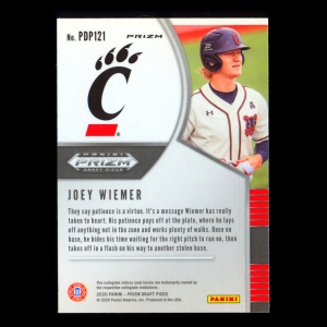 Joey Wiemer 2020 Prizm Draft Picks Prizms Blue & Carolina Blue Hyper Bearcats