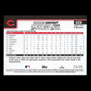 Graham Ashcraft 2025 Topps Orange Diamante Foil Reds