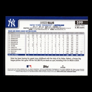 Duke Ellis RC 2025 Topps Rookie Yankees