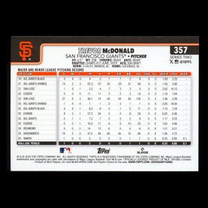 Trevor McDonald RC 2025 Topps Rookie Giants