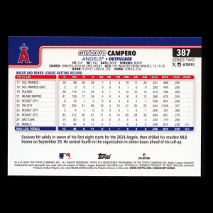 Gustavo Campero RC 2025 Topps Rookie Angels